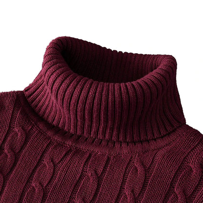 New Turtleneck Sweater for Men - Casual Rollneck Knitted Jumper, Warm Woolen Sweater