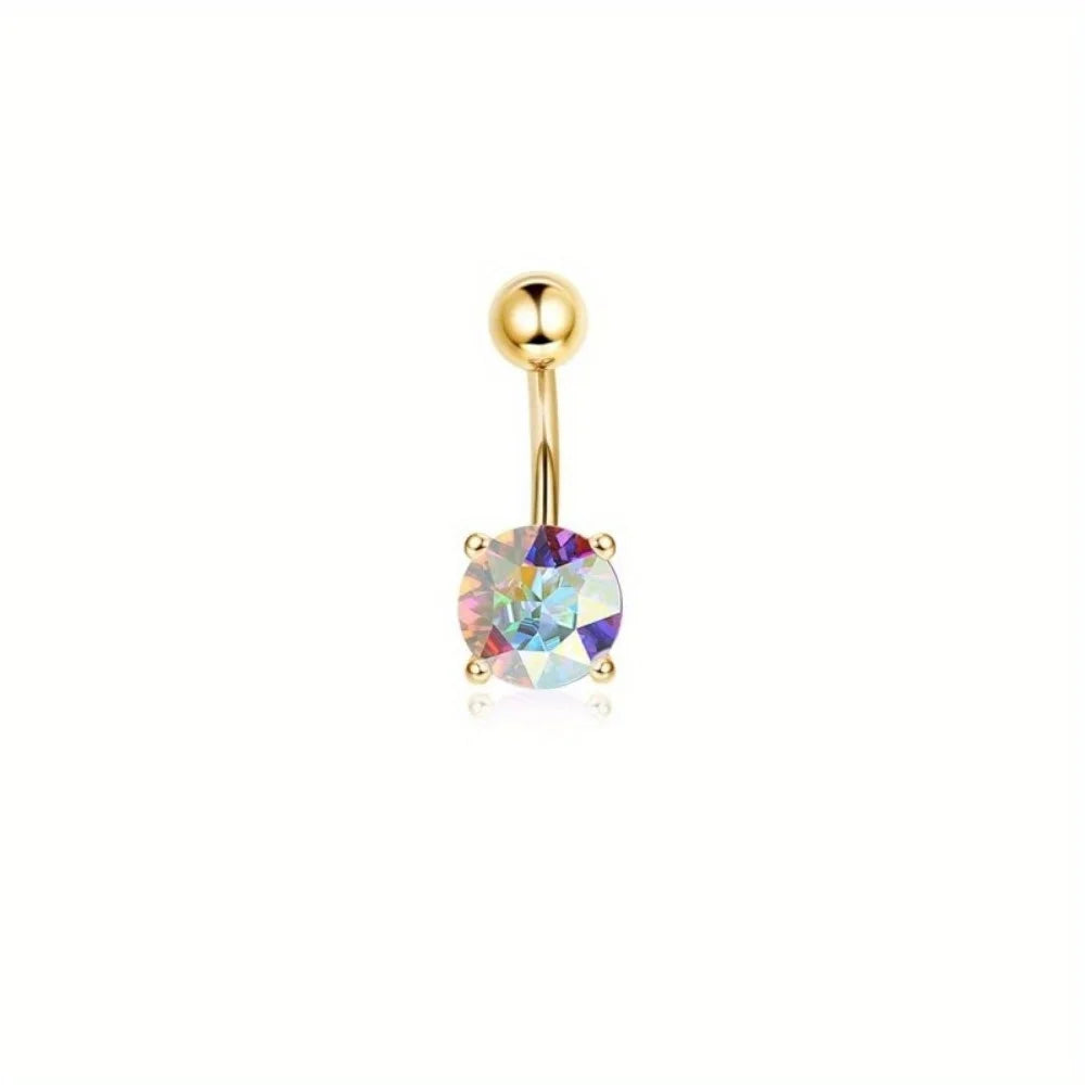 Drperfect 14G Belly Button Ring - Surgical Steel Short Navel Piercing Jewelry Pack for Women