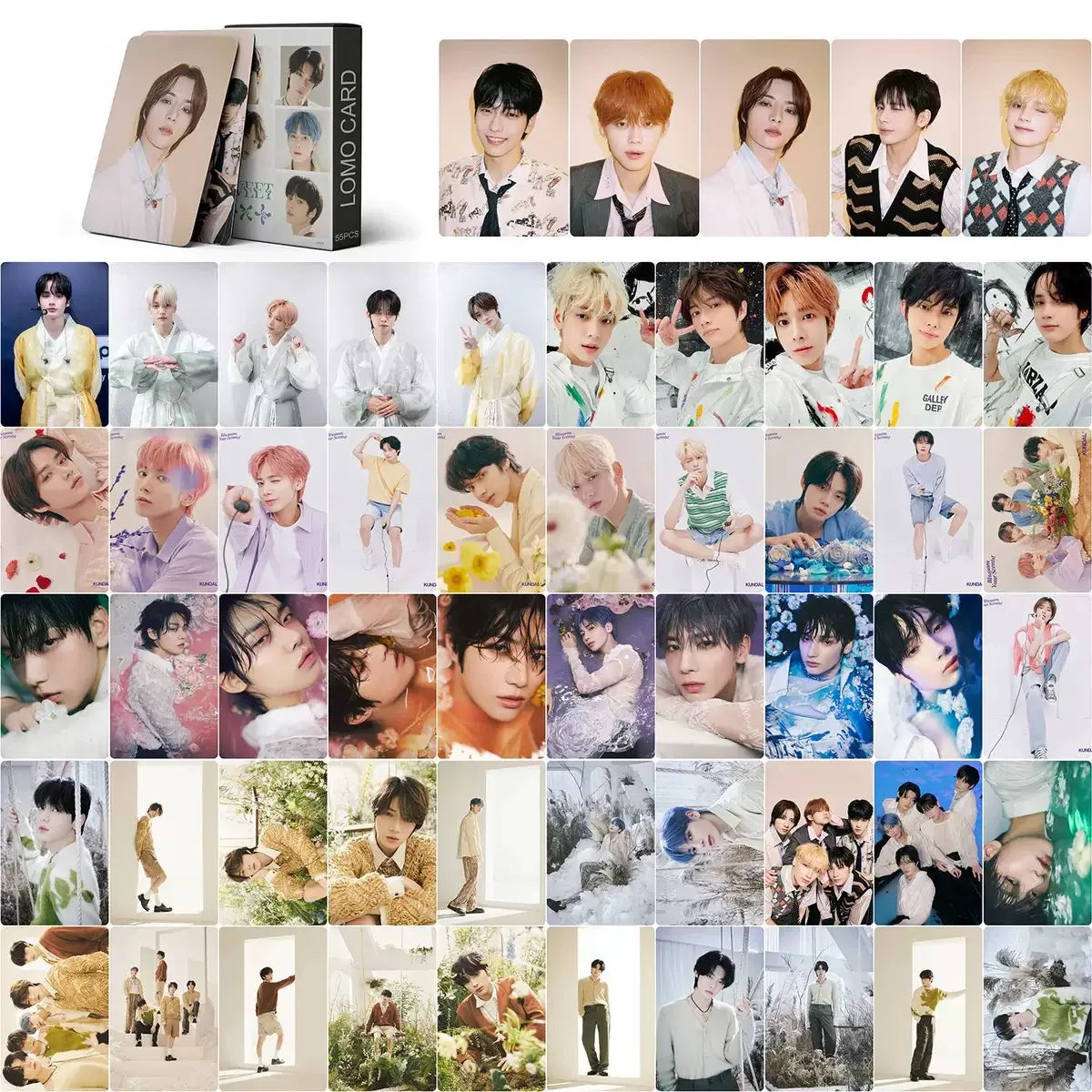 Kpop 7TH YEAR Album LOMO Photo Card Set - 55PCS Boy Group Member Fan Collection Cards Gift