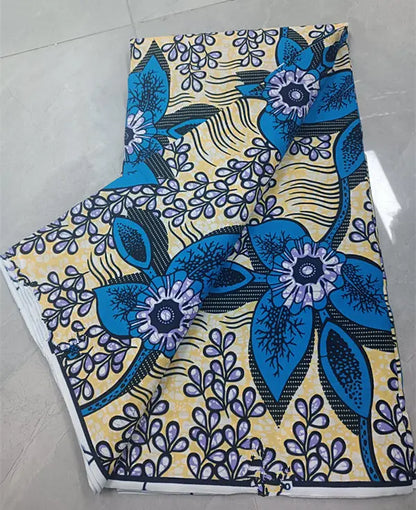100% Cotton Ankara Wax Fabric - High Quality Soft Real Dutch Pagne Print for Dresses & Sewing