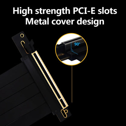 TISHRIC PCIe X16 Extension Cable - Shielded PCIe 4.0/3.0 Graphics Card Riser Cord