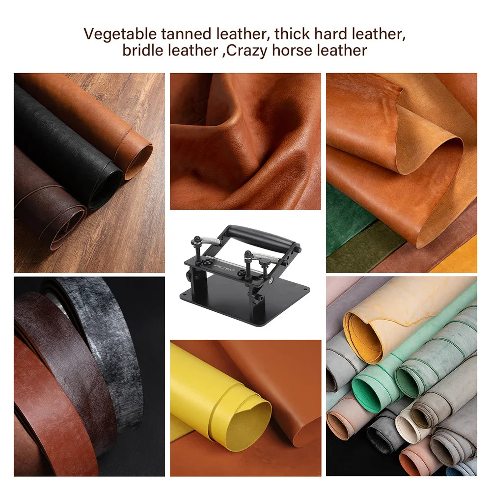 WUTA Manual Leather Skiving Machine – Belt Thinning Splitter & Strap Cutting Tool for Cowhide Leather DIY
