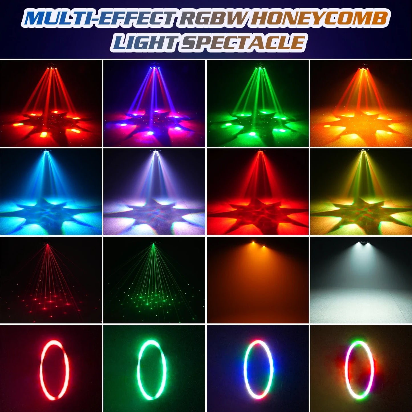 Yiflamefly 150W Moving Head DJ Light - RGBW 6-Arm DMX512 Stage Lighting Effect for Events & Parties