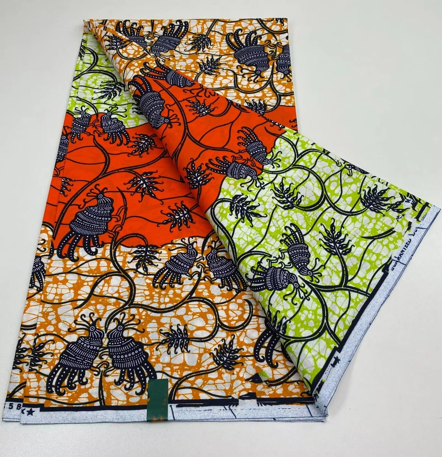 African Real Print Ankara Wax Fabric - Soft 100% Cotton Pagne 6 Yards