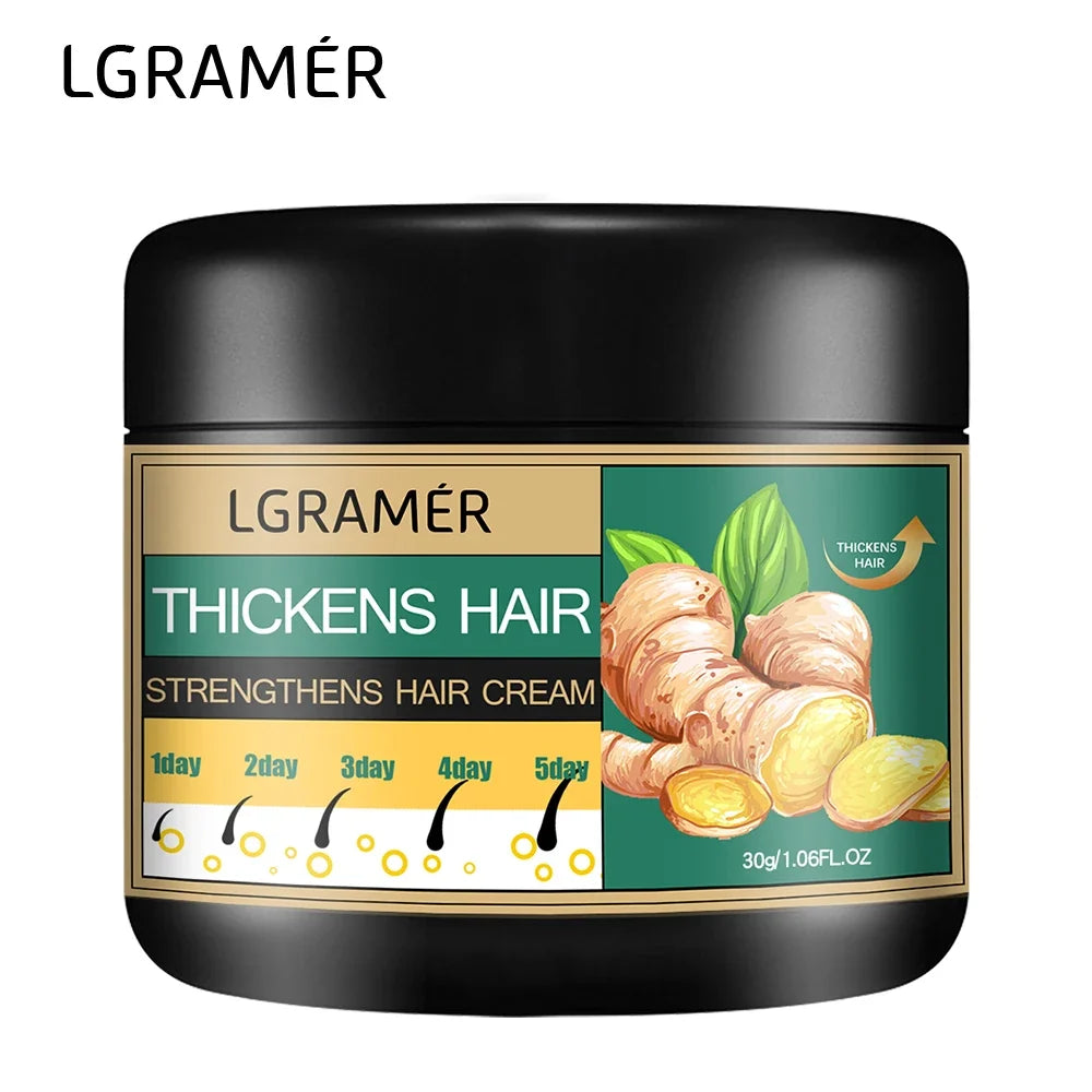 Ginger Hair Cream - Deep Cleansing Scalp Care Formula for Hair Growth Support, Follicle Stimulation & Smooth Hair Repair