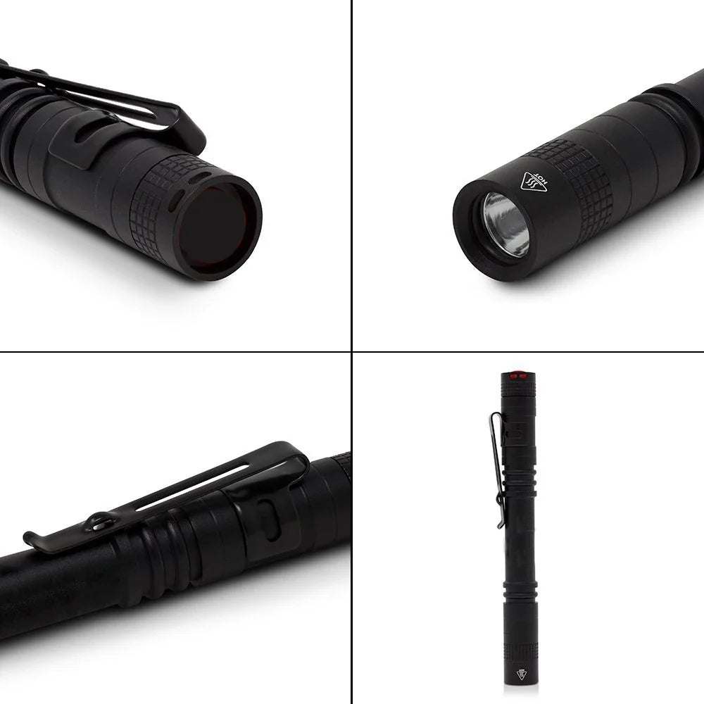 Pen Doctor Mini LED Flashlight - 13cm Portable White Light Torch for Dentists, Nurses, Camping, and Hiking Adventures