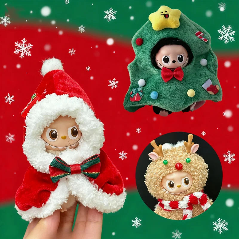 Mini Labubu 4.0 Pin – Love Clothes & Christmas Skirt Cloak Accessory for Labubu V4 Outfit