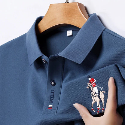 Men's Embroidered Short Sleeve Polo Shirt - Casual Summer Comfort Fashion Polo
