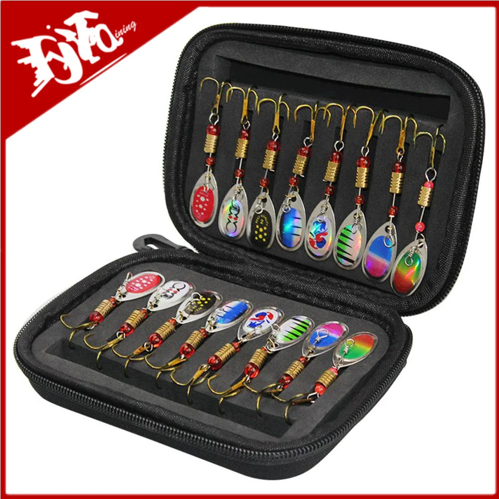 16pcs Metal Spoon Spinner Fishing Lure Set – Crankbaits & Wobblers for Pike, Artificial Bait Fishing Kit