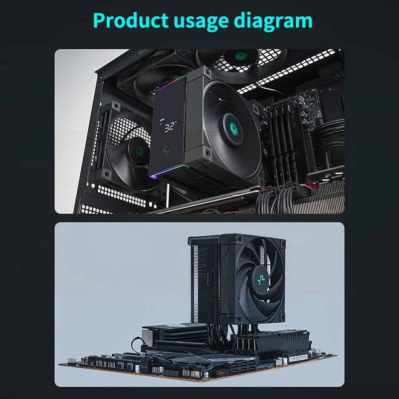 DeepCool AK500S CPU Cooler – Digital Display, 5 Heat Pipes, 240W TDP, 120mm FDB Silent Air Cooler Heatsink
