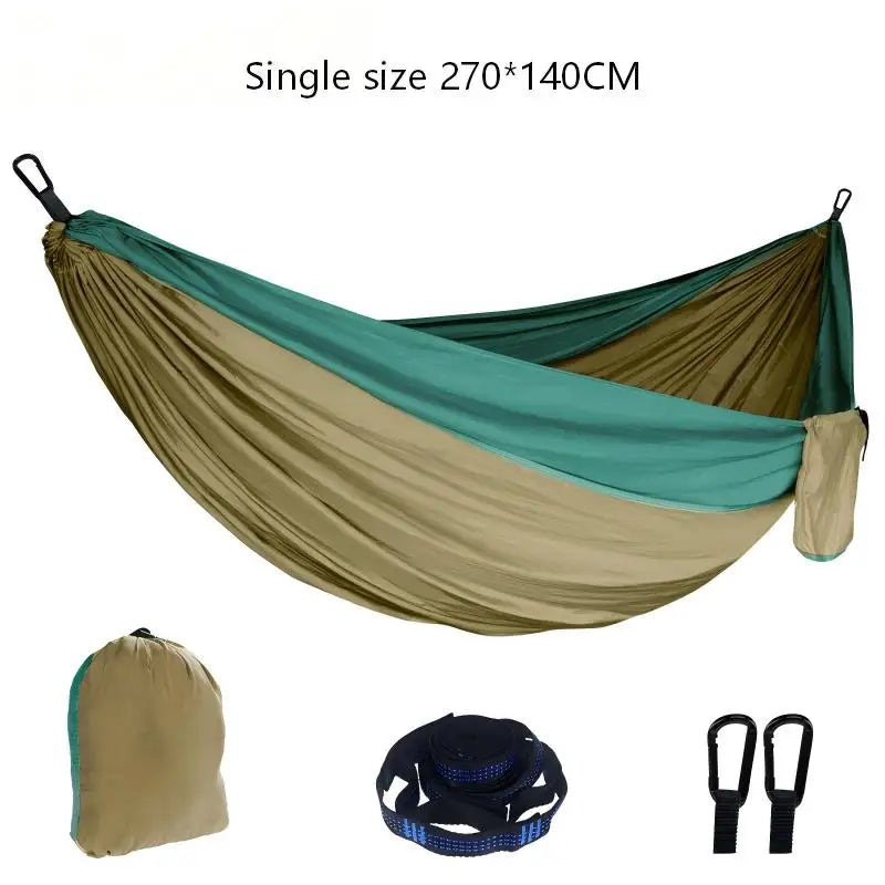 Portable Double Camping Hammock - Anti-Rollover Outdoor Travel, Hiking & Beach Swing