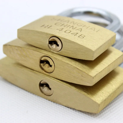 Copper Padlock Small Locks – Luggage, Case, Locker Security with 3 Keys (20mm-50mm) for Home & Hardware Use