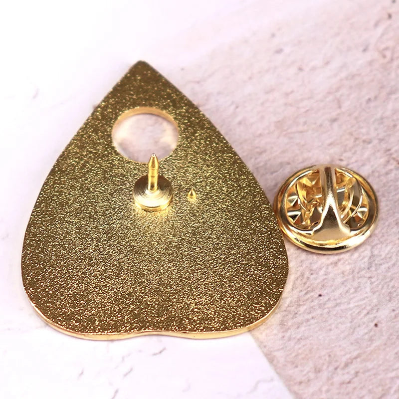 Cute Elf Ouija Planchette Pin - Witchy Divination Badge, Halloween Fashion Jewelry & Decorative Accessory
