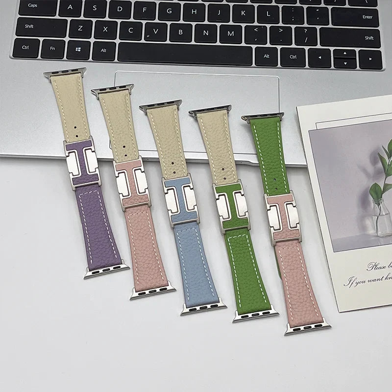 Genuine Leather Straps for Apple Watch – 40mm-49mm Bands for Series 5/6/7/8/9/10, SE & Ultra