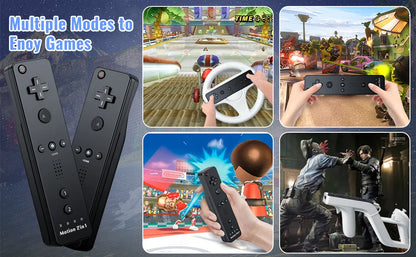 2-in-1 Wireless Controller for Nintendo Wii – Motion Plus Remote with Silicone Case