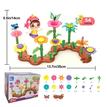 STEM Flower Garden Building Toy - Creative Educational Construction Set for Kids Ages 3-7