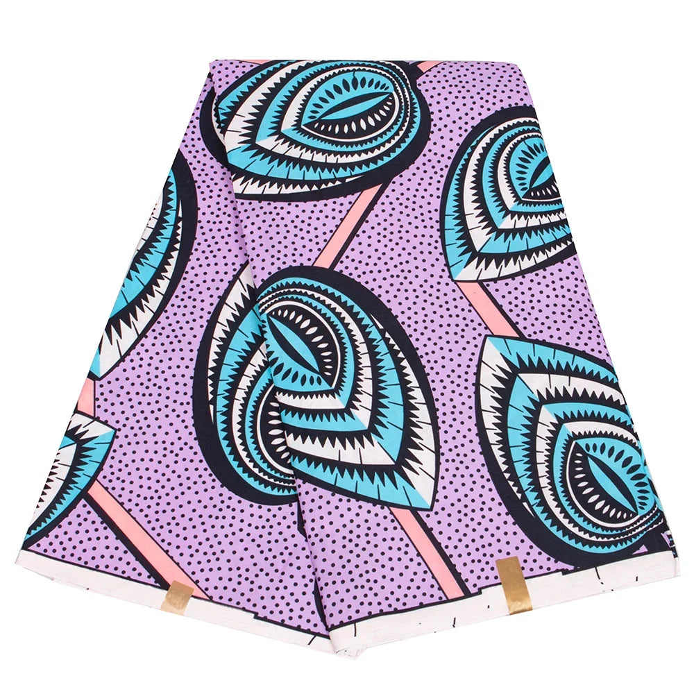 Ankara African Leaf Print Fabric - Real Wax Patchwork Sewing, Craft & DIY Textile Material