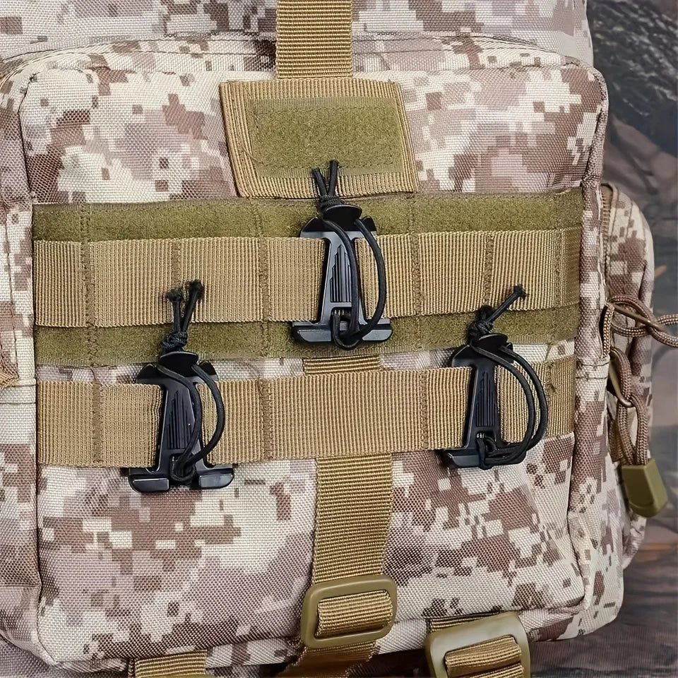 10PCS MOLLE Carabiner Clips - Outdoor Backpack Buckle Hooks EDC Tactical Bag Accessories for Camping Hiking Gear
