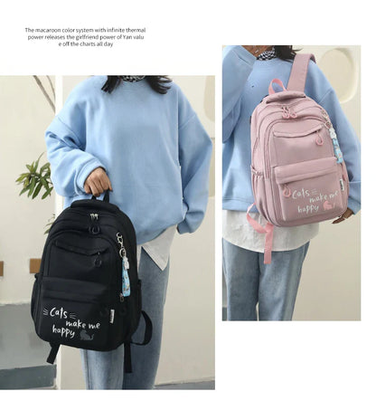 Teen Girls School Backpack | Pink Waterproof Bag for Primary & Middle School Students