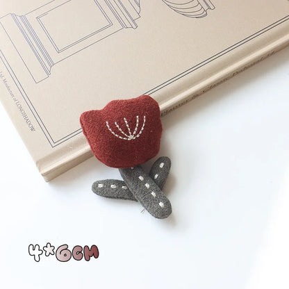Cute Animal Brooch Pin - Bunny, Bear & Tulip Design Scarf Hair Clip Accessories for Women & Girls