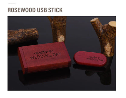 Custom Logo Wooden USB 2.0 Flash Drive with Box – 4GB 16GB 32GB 64GB Memory Stick for Wedding Photography Gifts