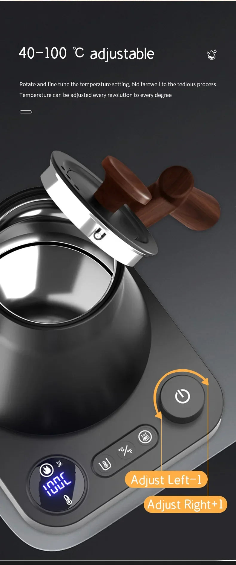 900ml Smart Electric Kettle — Constant Temperature Gooseneck Pot for Hand-Brewed Coffee & Milk Powder