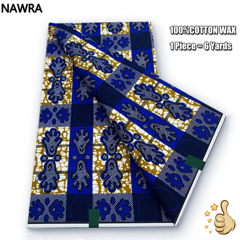 Original 100% Cotton African Wax Print Fabric - Soft Ankara Batik DIY Pagne
