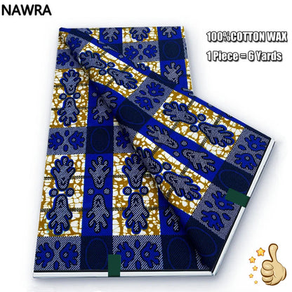 2026 African Real Wax Print Fabric - 100% Cotton Nigerian Ghana Style Pagne for Women