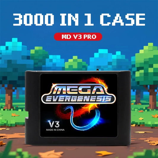 3000 in 1 Mega Genesis V3 Pro Game Card - 4GB TF Memory Card for SEGA Genesis Mega Drive Console