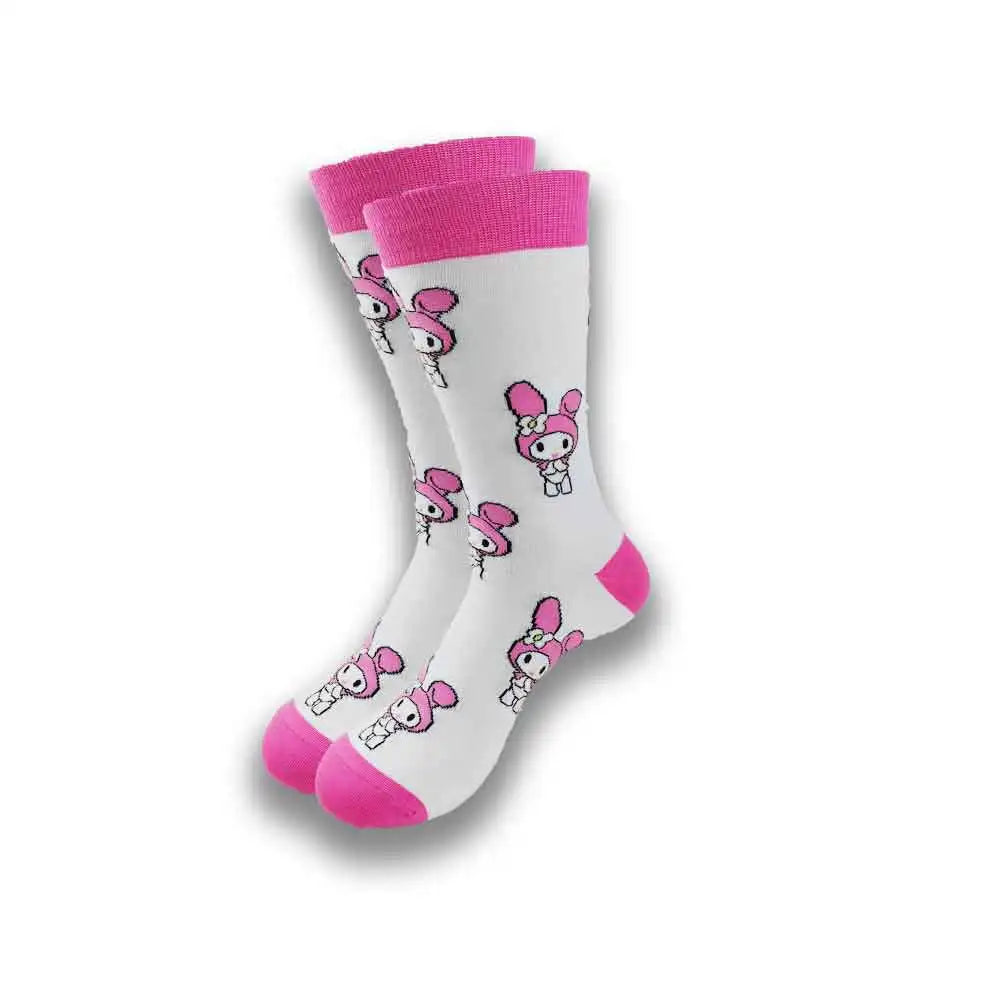Men's Cartoon Character Crew Socks - Fun Novelty Cotton Casual Socks