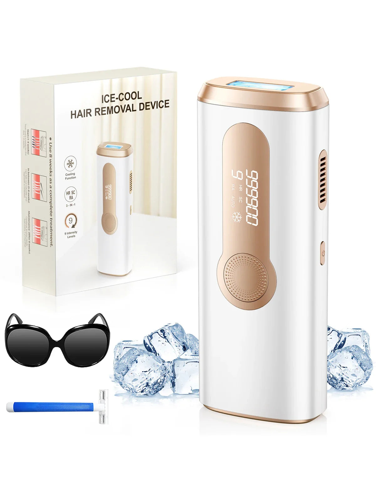 990,000 Flash IPL Laser Epilator — Permanent Painless Hair Removal for Men & Women, Body & Bikini