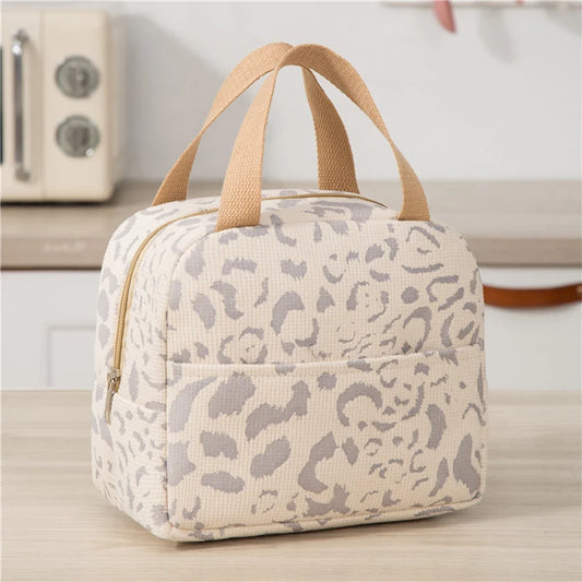 Ink Pattern Insulated Lunch Bag - Bento Box Cooler Tote with Ice Pack for Travel & Picnic