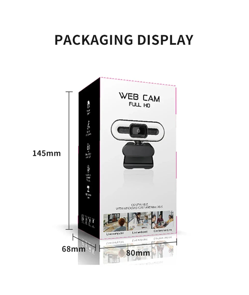 Portable Full HD Webcam | 1080P/2K/4K Auto Focus with Microphone for PC, Laptop & Live Streaming