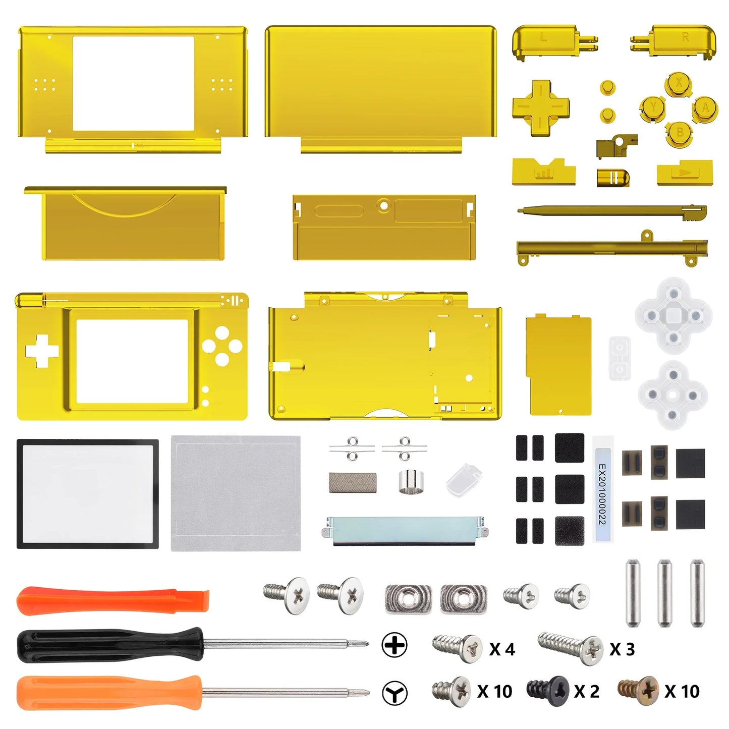 eXtremeRate Replacement Full Housing Shell for Nintendo DS Lite – Case Cover with Buttons & Screen Lens for NDSL