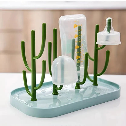 Tree-Shaped Baby Bottle Drying Rack - Dustproof Milk Bottle Holder & Cup Organizer