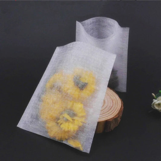 Corn Fiber Heat-Seal Tea Filter Bags 100-200PCS - PLA Biodegradable Empty Tea Infuser Bags