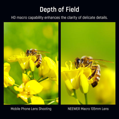NEEWER 105mm HD Macro Lens - 17mm Thread Phone Lens for iPhone, Samsung, Xiaomi & Compatible Phone Cages