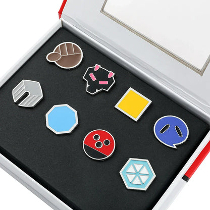Pokémon Gym Badges Box Set – Kanto, Johto, Hoenn, Sinnoh, Unova, Kalos & Orange Islands Region Pins and Brooches