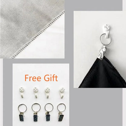 4x2.4M Polyester Photography Backdrop – White & Black Solid Color Studio Background Cloth for TikTok Live