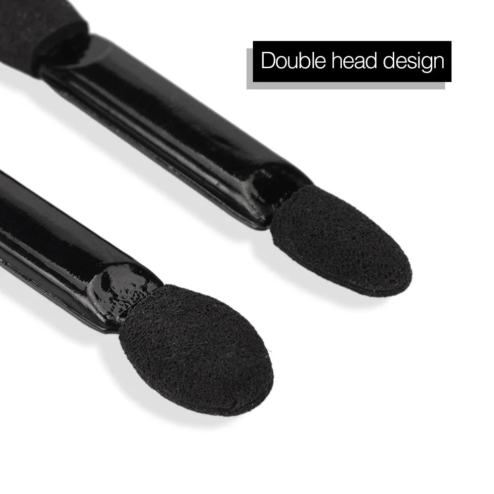 10/50PCS Double-Ended Sponge Sticks - Portable Eyeshadow, Eyeliner & Lip Makeup Applicators, Disposable Cosmetic Tools