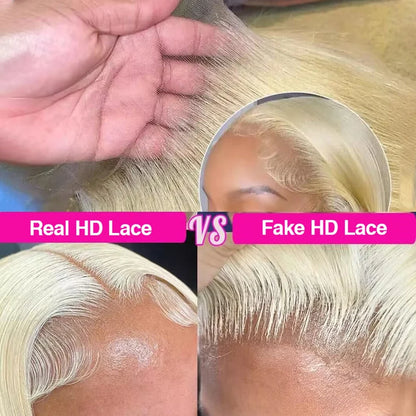 613 Blonde Lace Front Human Hair Wig - HD Transparent 13x4 13x6 Lace Frontal 200% Density Brazilian Straight Wig for Women