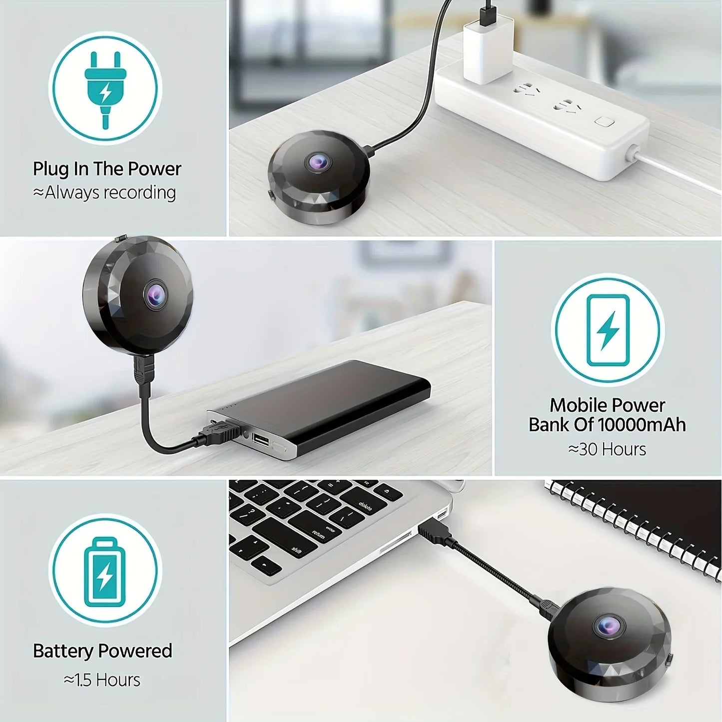 Xiaomi A11 Mini WiFi Security Camera - 1080P HD Wireless Rechargeable Monitoring Camera with Motion Detection & Remote Video Recording
