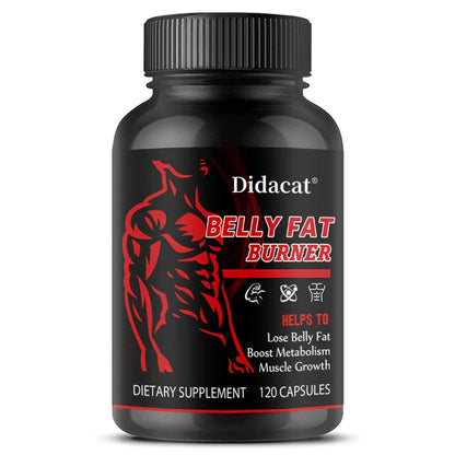 Men’s Belly Fat Burner Supplement – Caffeine-Free Metabolism Support for Fat Reduction, Muscle Definition & Ab Training Support