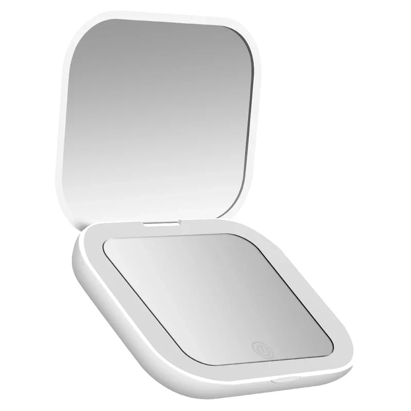 LED Lighted Compact Makeup Mirror - 1X/2X Magnifying Folding Pocket Travel Mirror for Purse & Gift