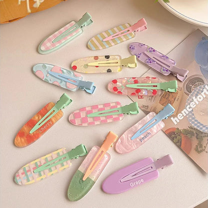 12-Piece Colorful Hair Clips - Cute Duckbill Side Bang Clips for Girls, Broken Hair & Everyday Styling