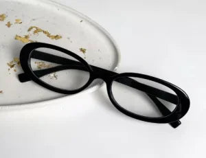 Small Frame Oval Anti-Light Glasses - Classic Plastic Decorative Eyewear for Hiking, Driving & Outdoor Travel
