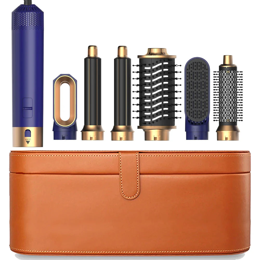 6-in-1 Hair Dryer Brush – Detachable Curler & Straightening Comb with Heat Control for Smooth Hair Styling