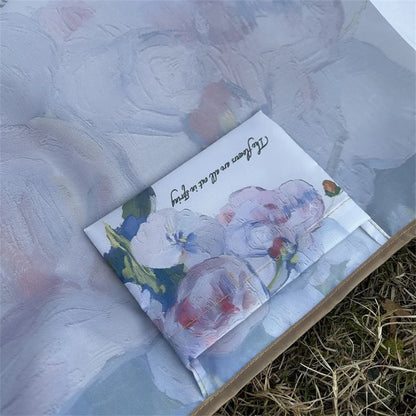 Flower Oil Painting Foldable Reusable Shopping Bag – Large Capacity Portable Shoulder Tote for Travel, Grocery & Beach Storage Handbag