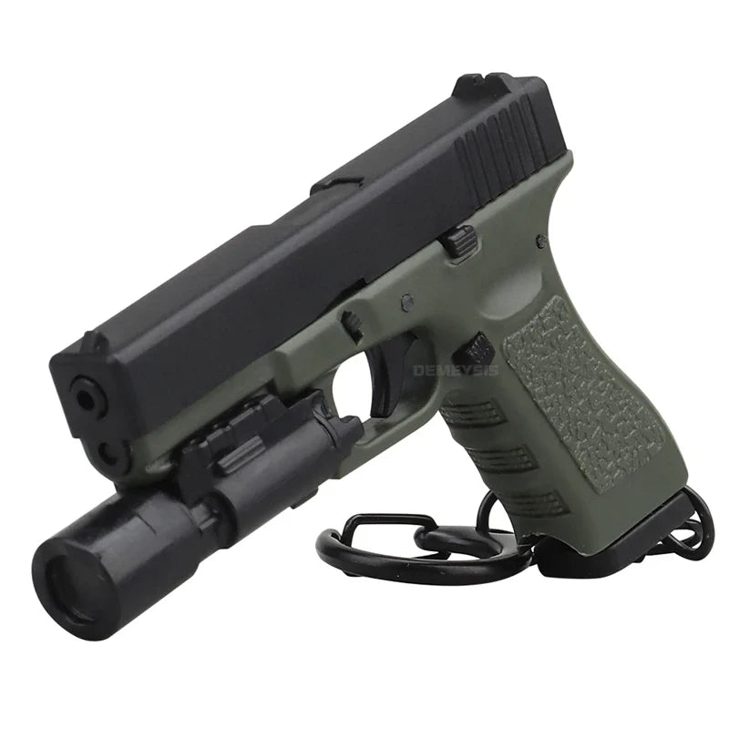 Mini Tactical Pistol Keychain - G17 Model Gun Shape Detachable Key Ring Backpack Vest Decorative Accessory