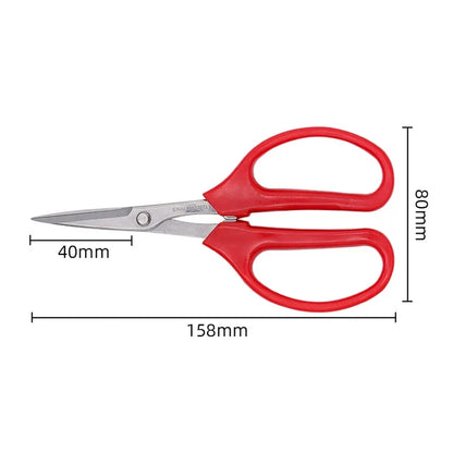 Stainless Steel Fruit Scissors - Red Handle Grape Clippers and Pruning Shears for Bonsai Gardening Tools